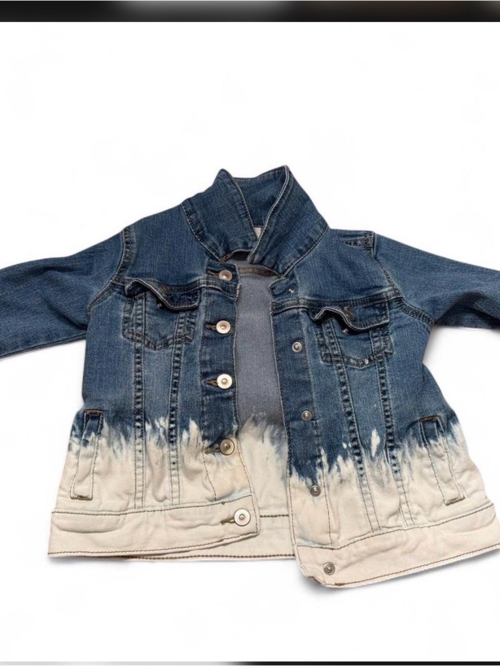 wonder nation Blue and Cream Dip-Dye Denim Jacket